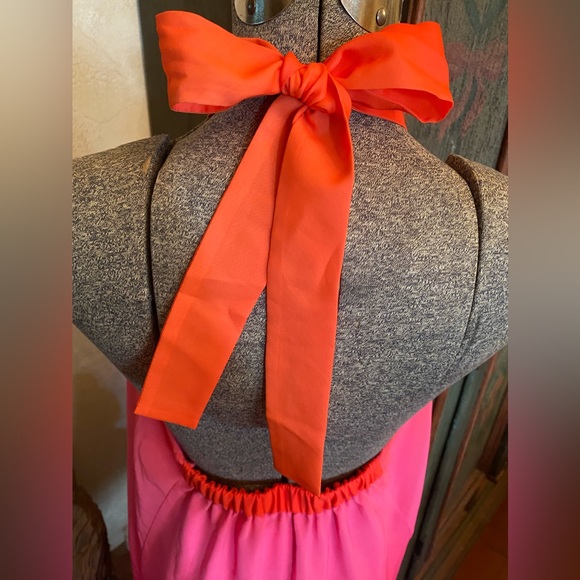 Multicolored chiffon halter dress - Picture 3 of 4